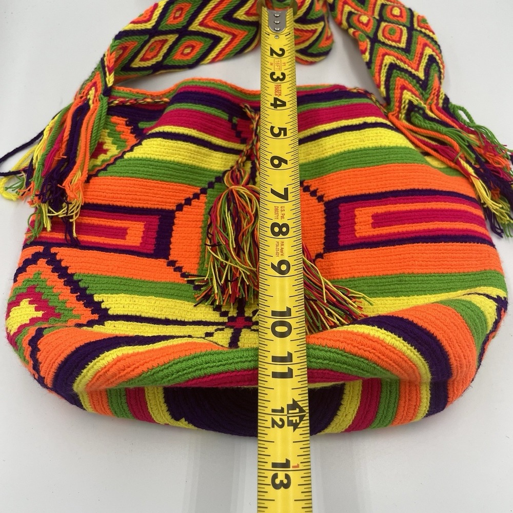 Vibrant Colorful Mochila Wayuu Handbag Purse Handmade Original Unique Boho Fun - Picture 9 of 16